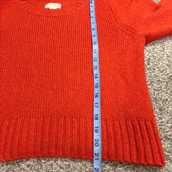 Maeve by Anthropologie Orange Knit Sweater Puff Sleeve‎ Pullover Women L Classic - Picture 10 of 11